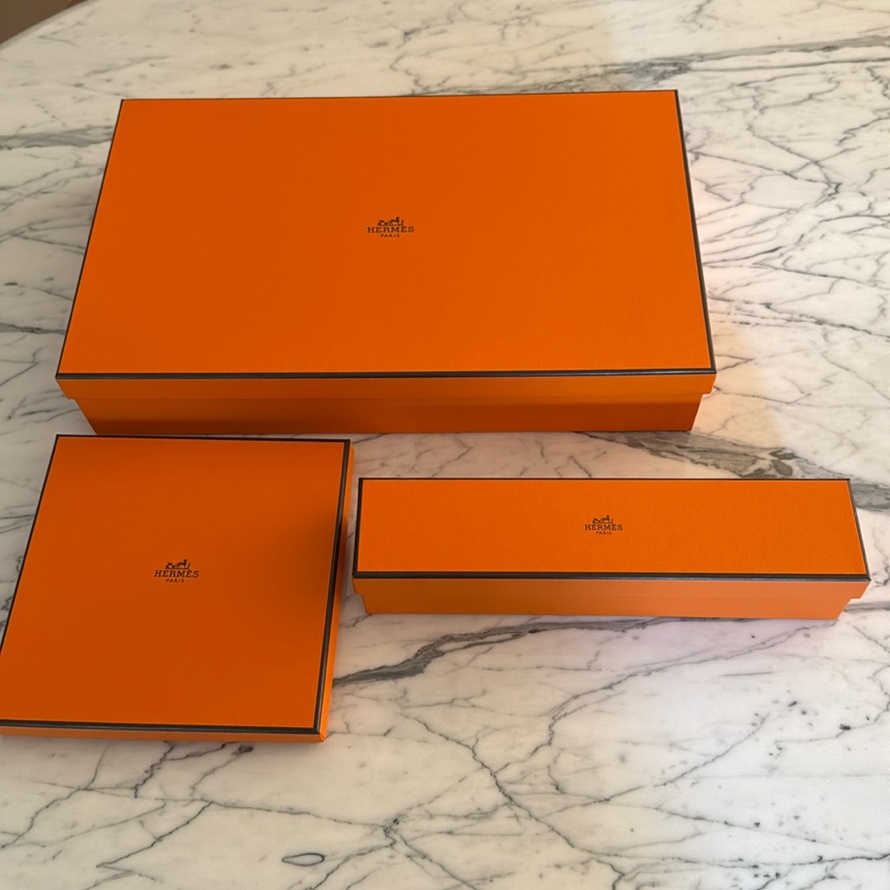 Authentic Hermes Boxes -a trio—three gift boxes